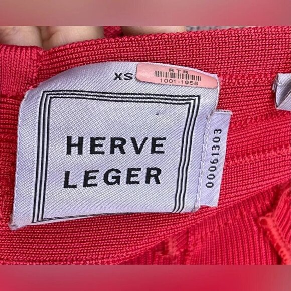 Hervé Léger Coral Bodycon Dress size XS - Picture 12 of 16